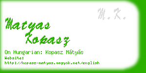 matyas kopasz business card